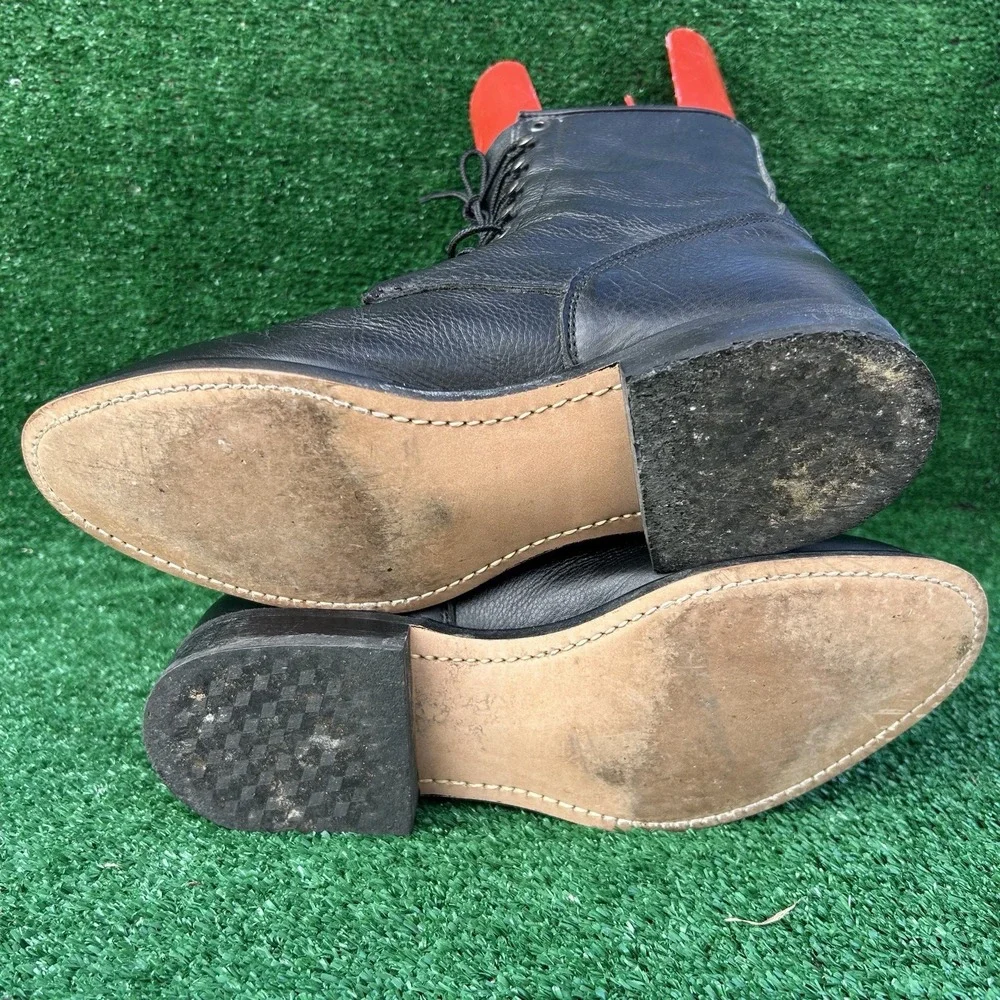 Vintage Durango Leather Lace Up Combat Work Boots DB250 Black Mens 9.5D USA Made